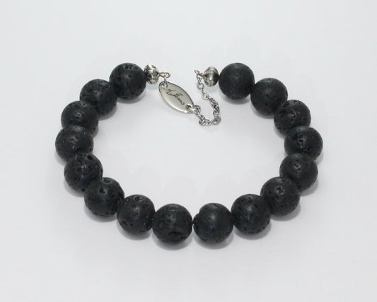 Black Lava Rock Bracelet