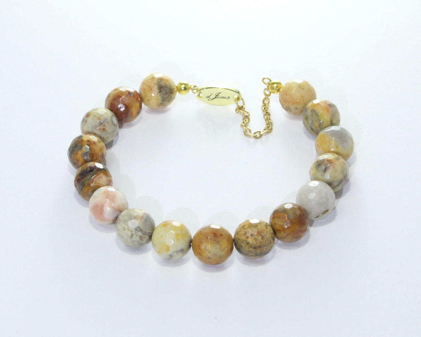 Faceted Crazy Lace Agate Bracelet