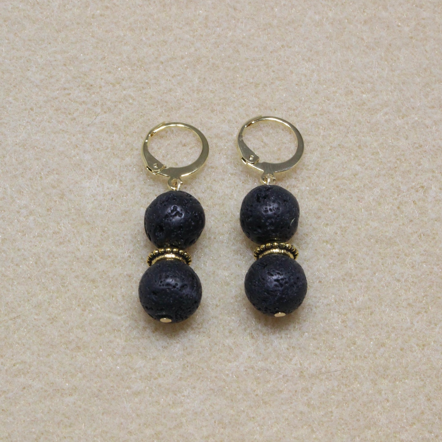 Black Lava Rock Drop Earrings