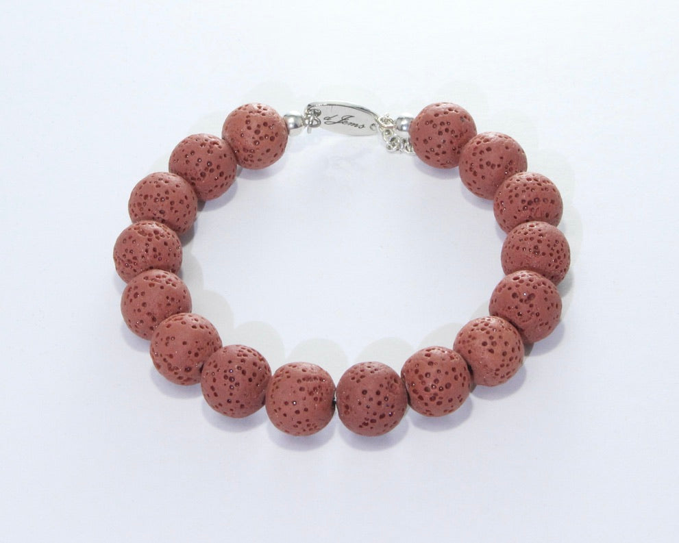 Red Lava Rock Bracelet