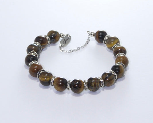 Brown Tiger's Eye Bracelet - with Spacers