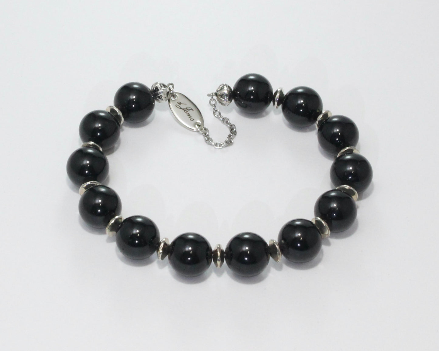 Black Tourmaline Bracelet - with Spacers