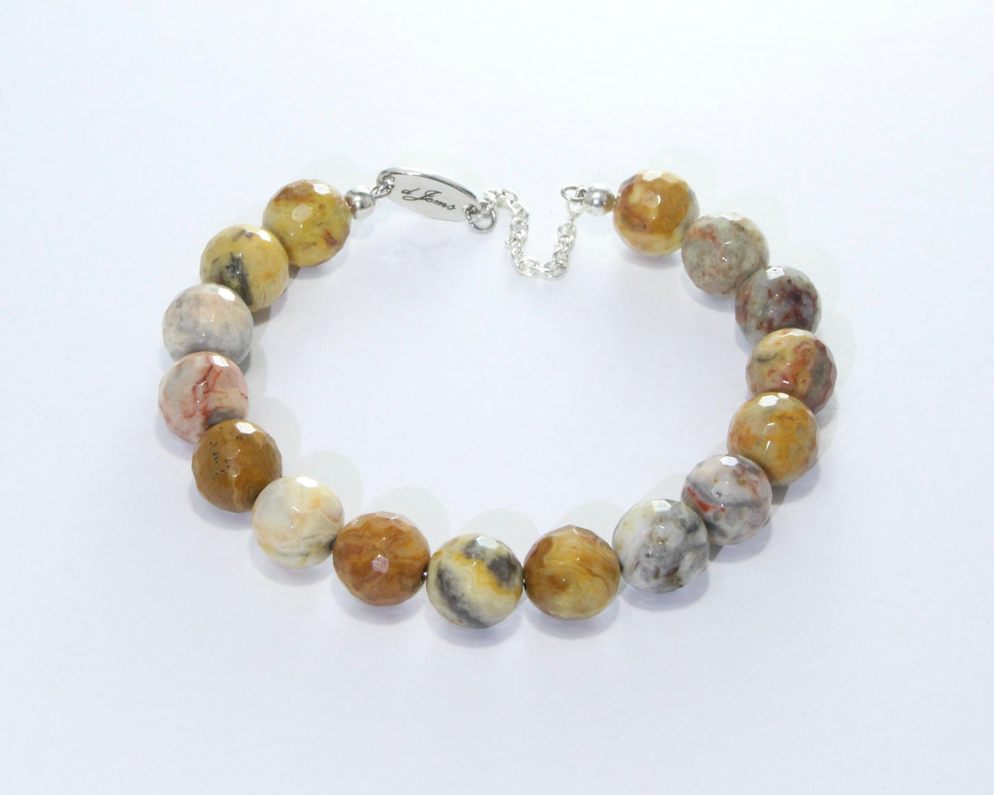 Faceted Crazy Lace Agate Bracelet