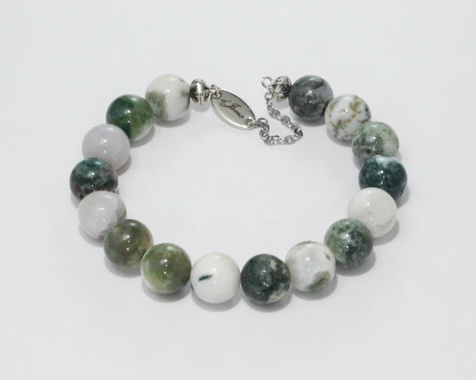 Glossy Tree Agate Bracelet