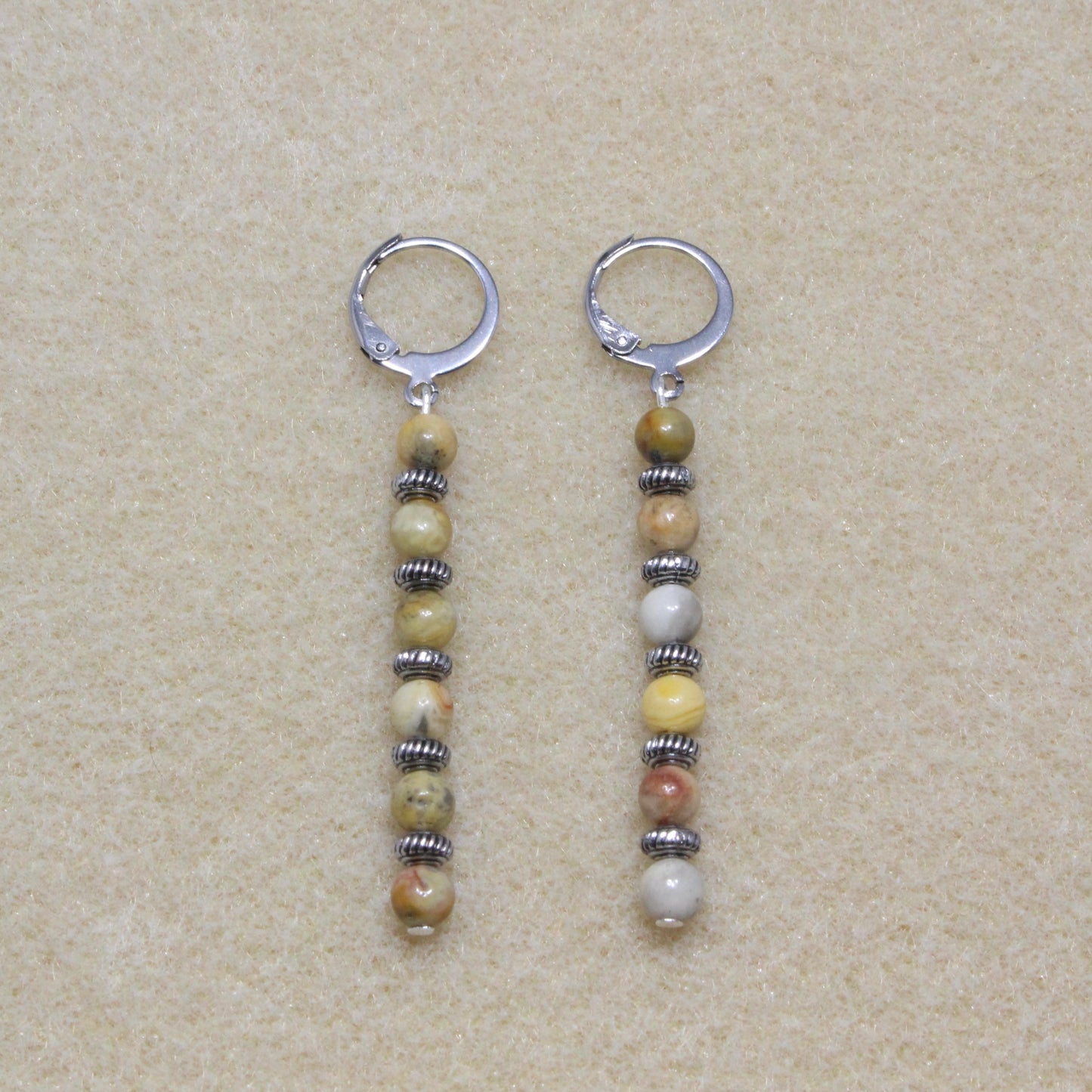 Crazy Lace Agate Dangle Earrings