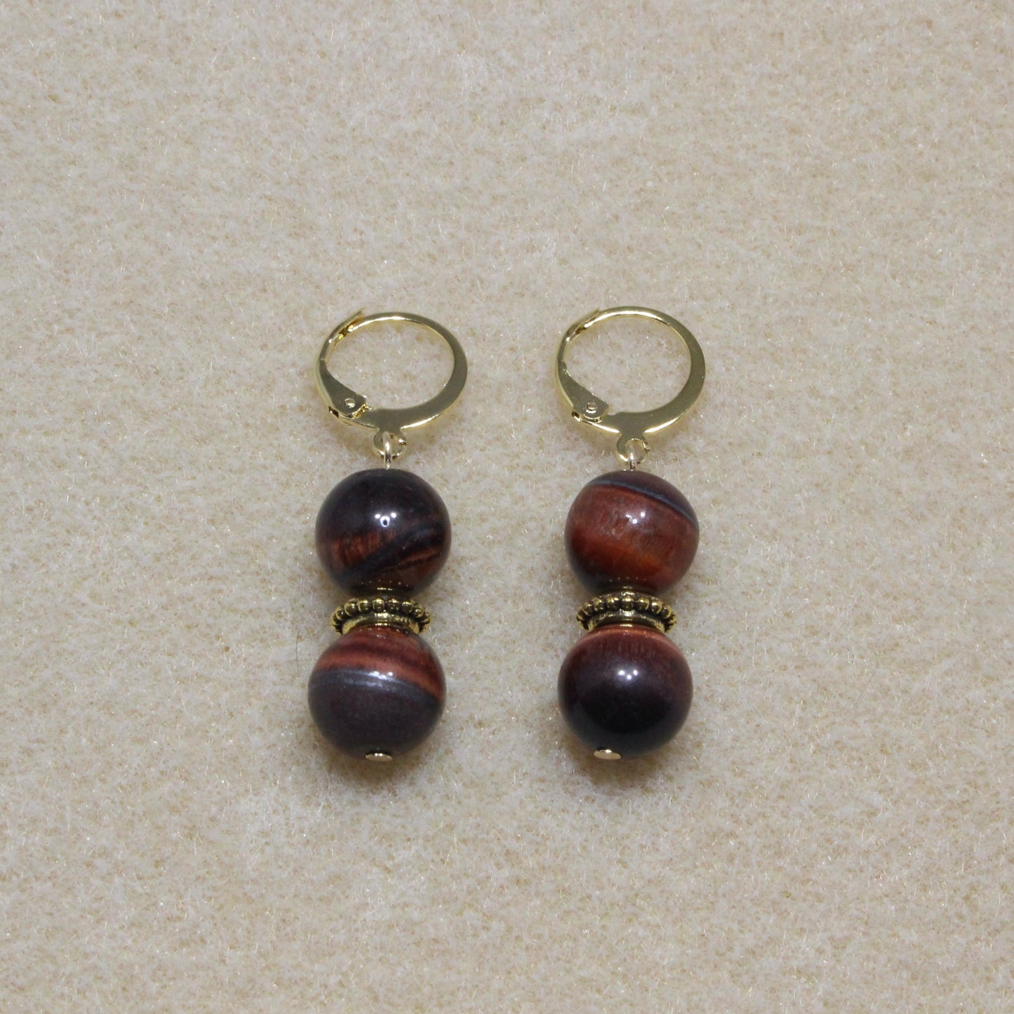 Red Tiger's Eye Drop Earrings