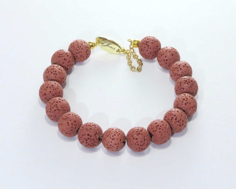 Red Lava Rock Bracelet