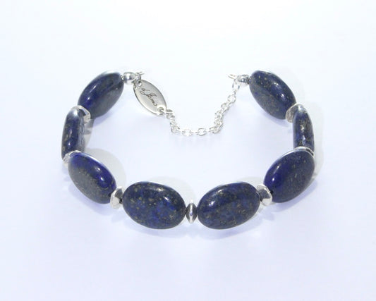 Lapis lazuli Oval Bracelet - with Spacers (16mm)