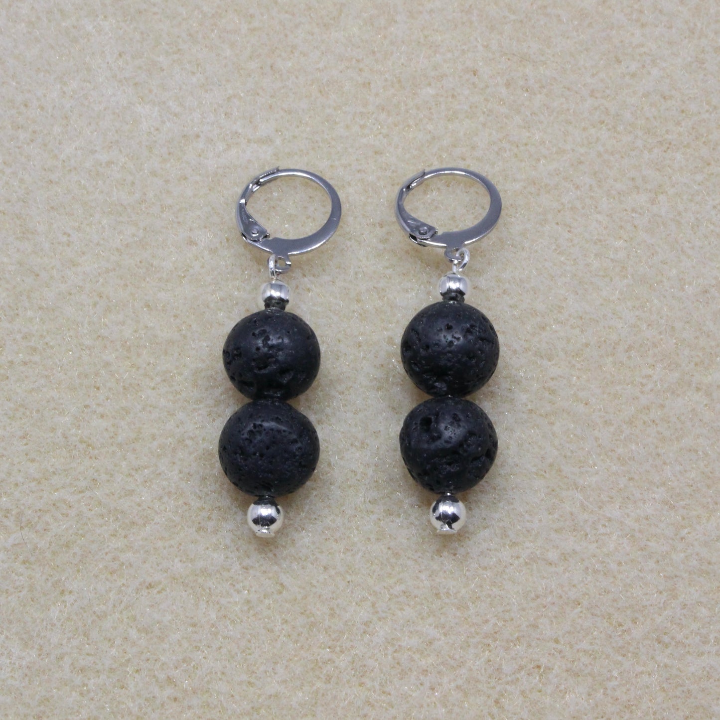 Black Lava Rock Drop Earrings