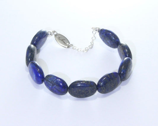 Lapis lazuli Oval Bracelet (16mm)