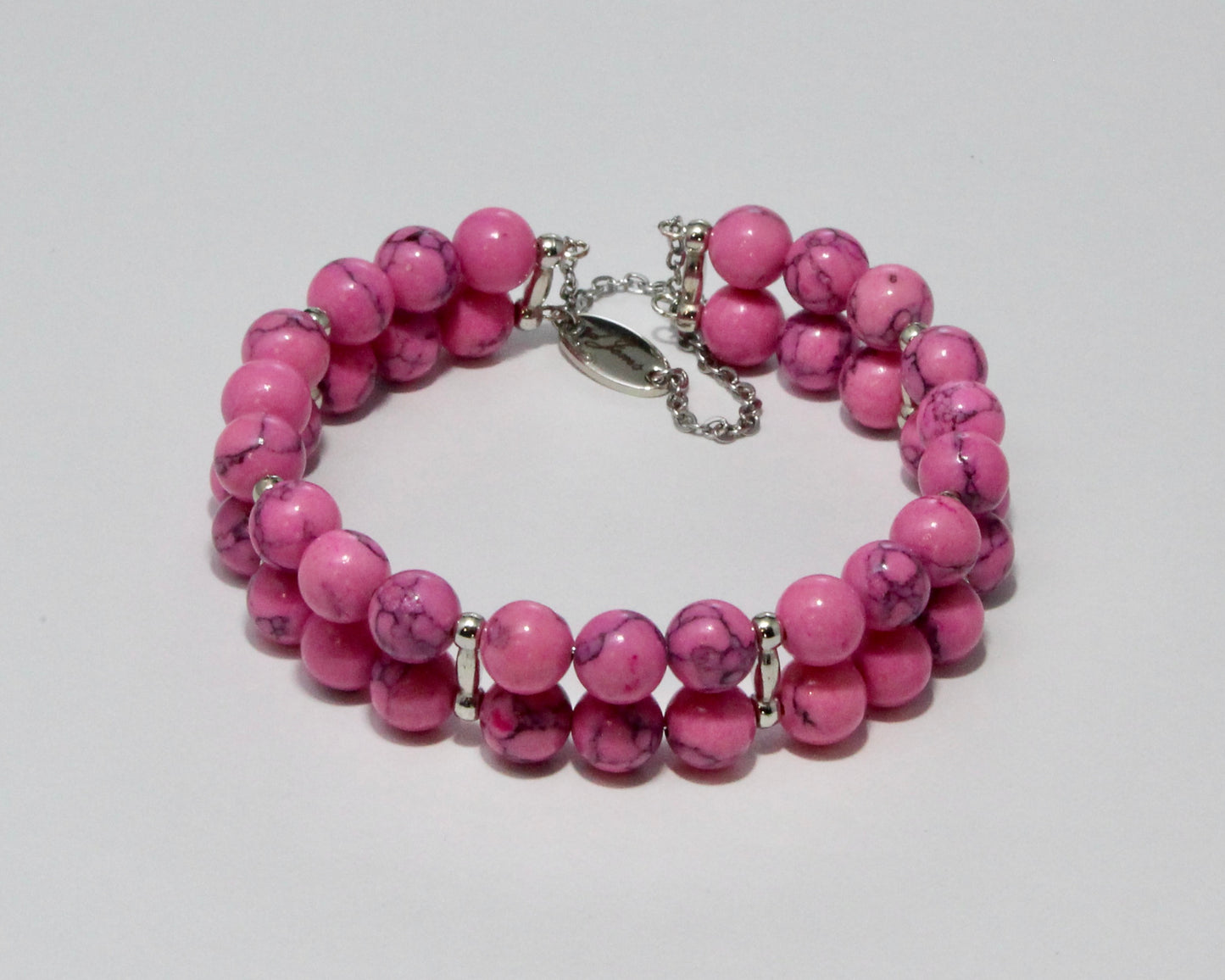 Pink Howlite Double Bracelet