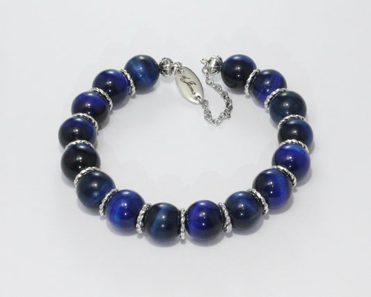 Blue Tiger's Eye Bracelet - with Spacers