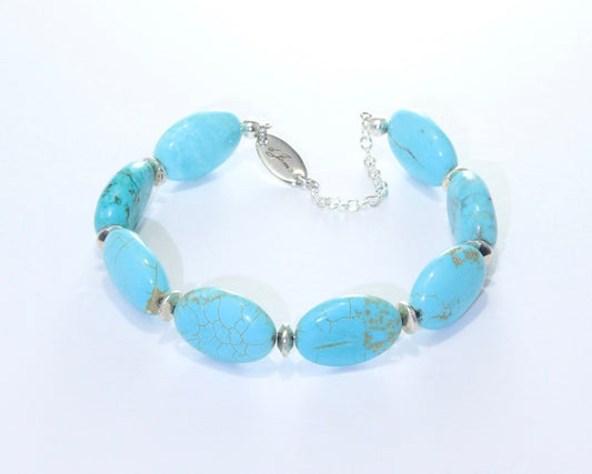 Blue Howlite Bracelet - with Spacers