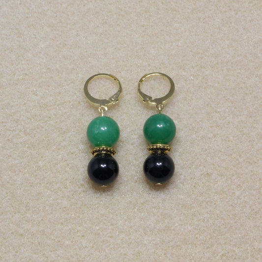 Tourmaline/Aventurine Drop Earrings