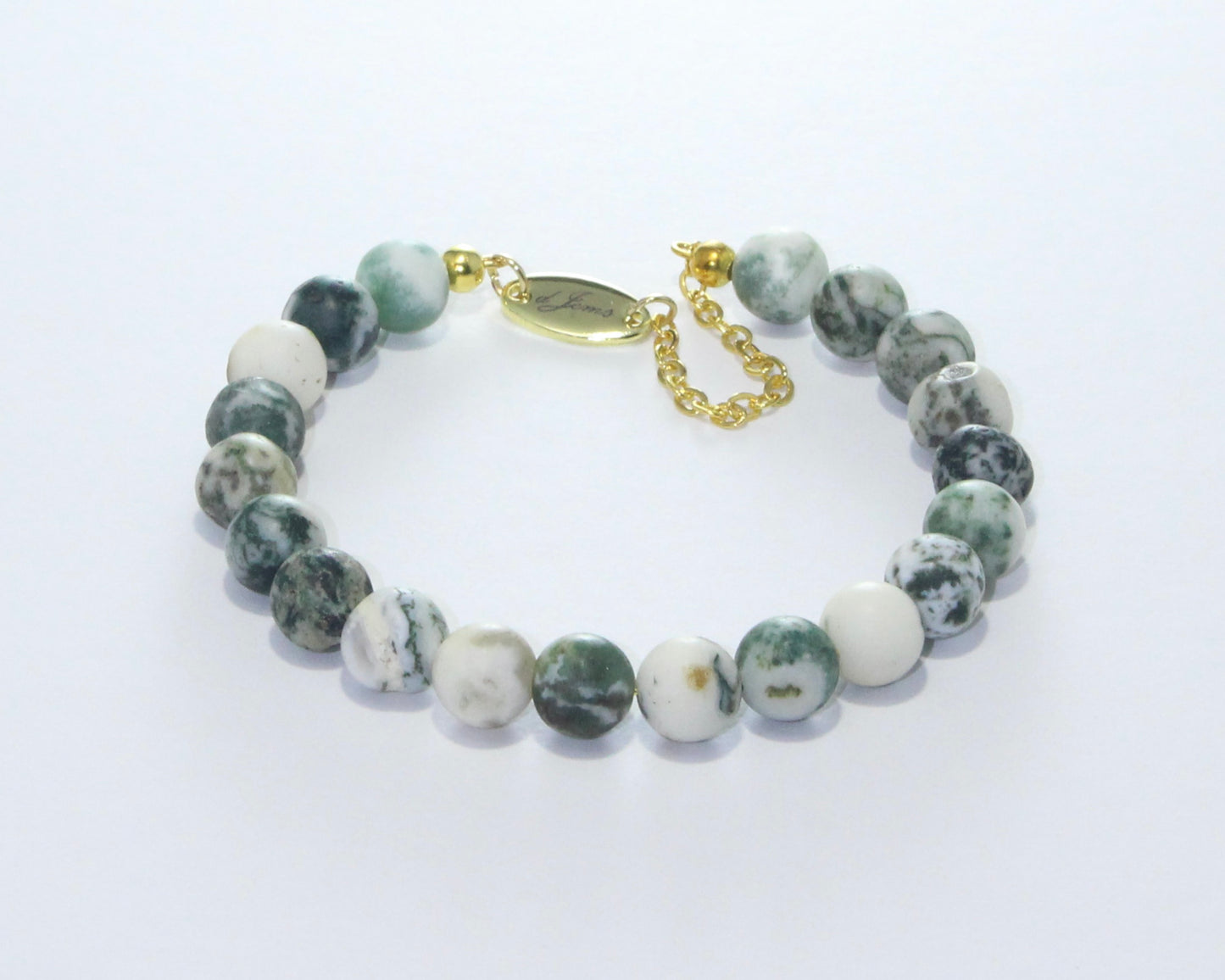 Matte Tree Agate Bracelet