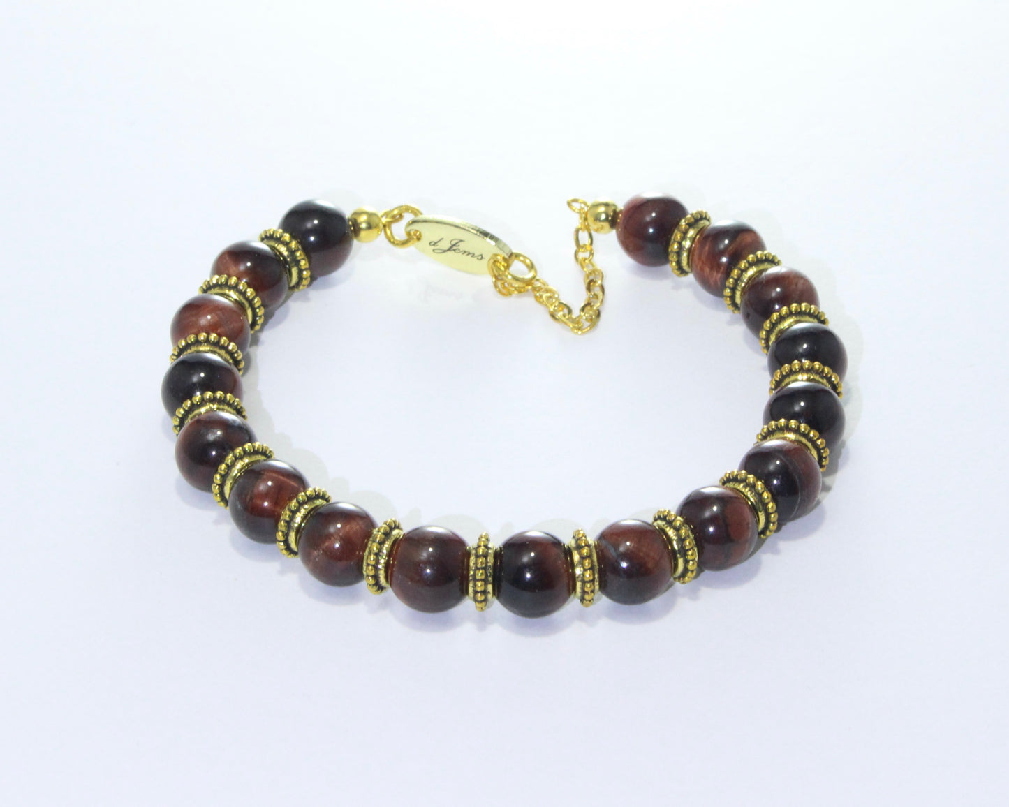 Red Tiger's Eye Bracelet - with Spacers