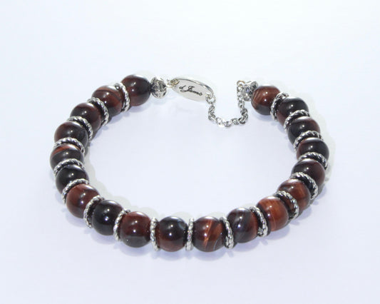 Red Tiger's Eye Bracelet - with Spacers