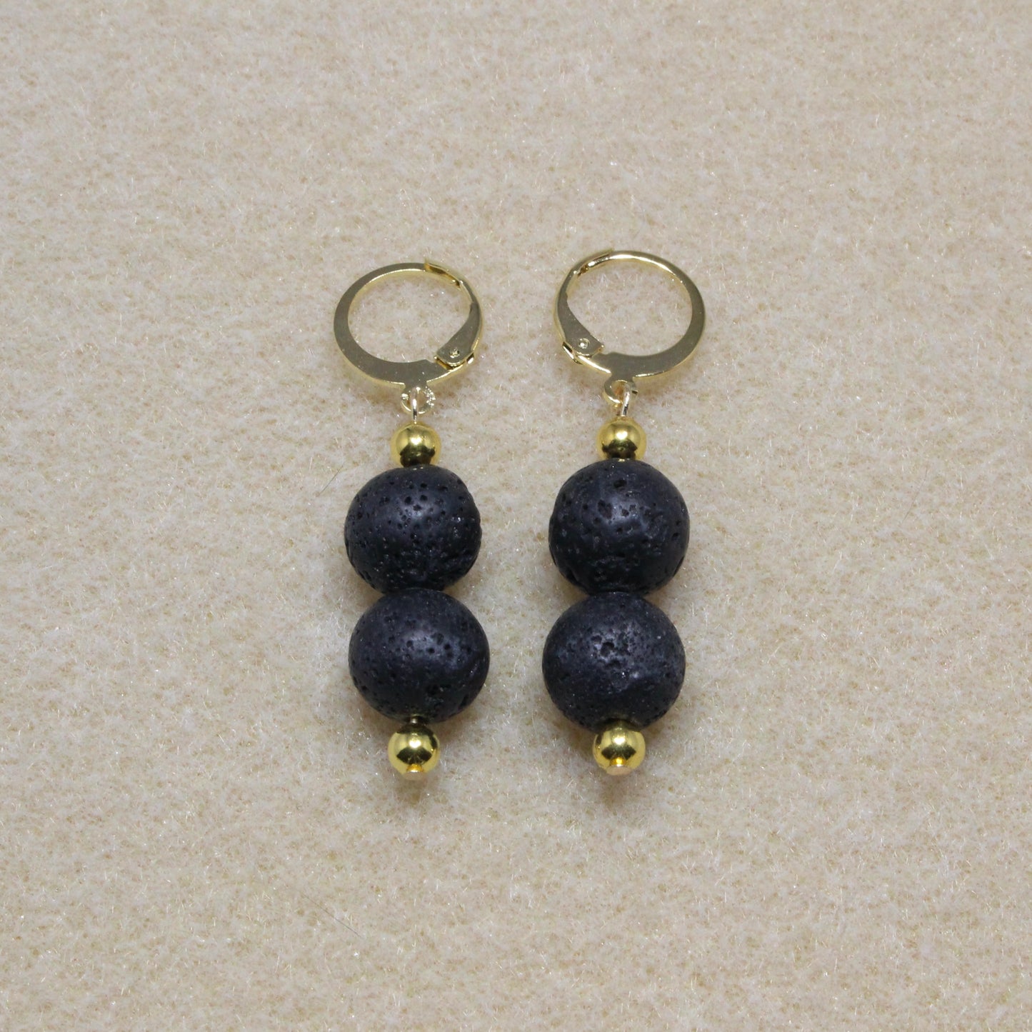 Black Lava Rock Drop Earrings