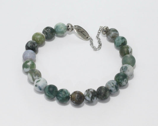 Matte Tree Agate Bracelet